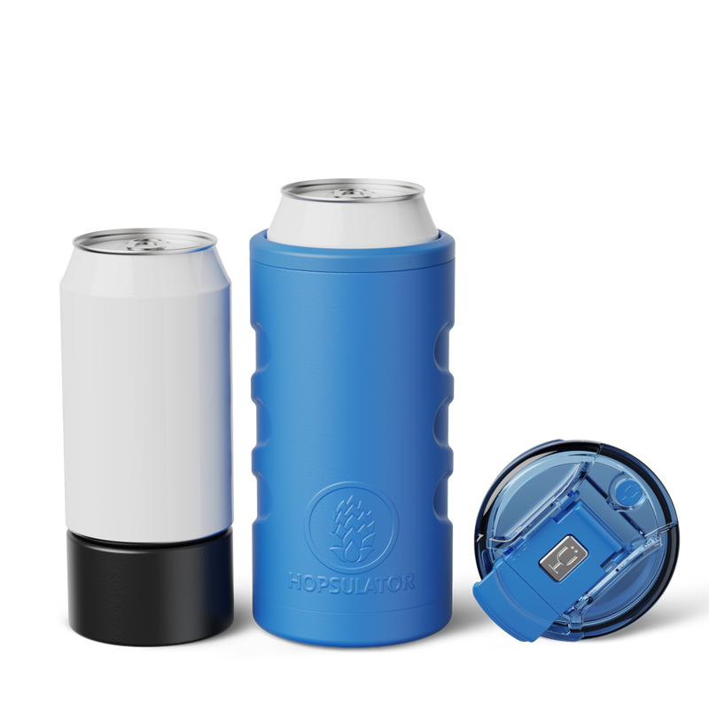 Retro Hopsulator Trio | Matte Azure | 12/16oz Standard Cans - Comfort Companion