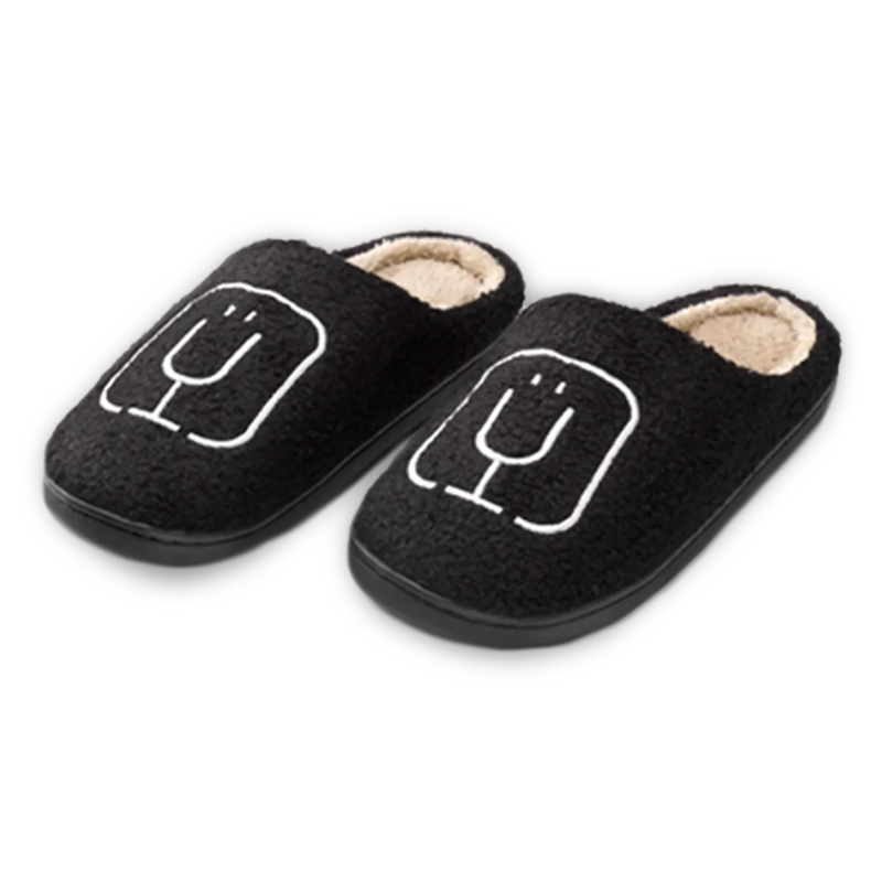 BruMate Fuzzy Slippers | Black - Morning Essential